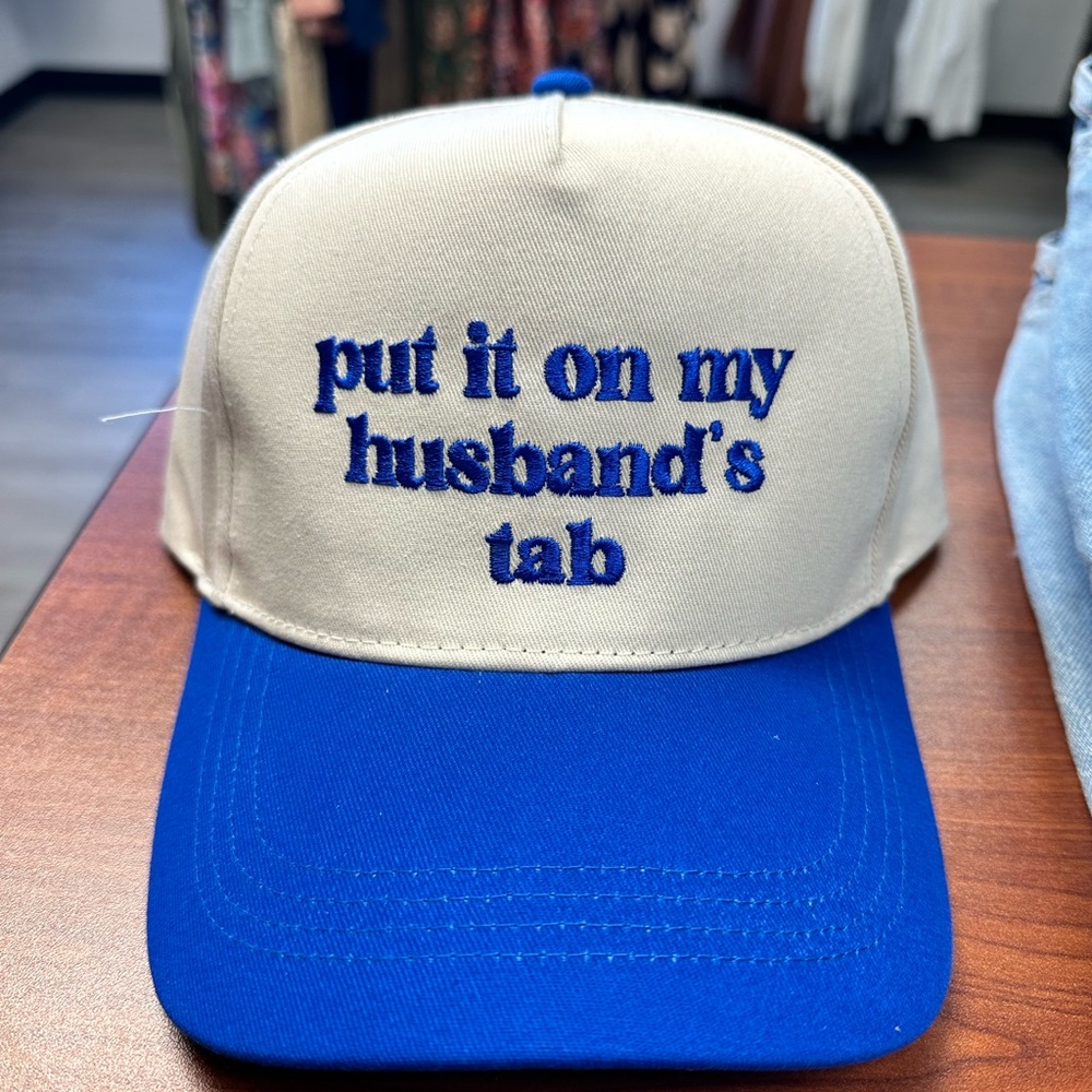 Royal Blue and White Embroidered Cap